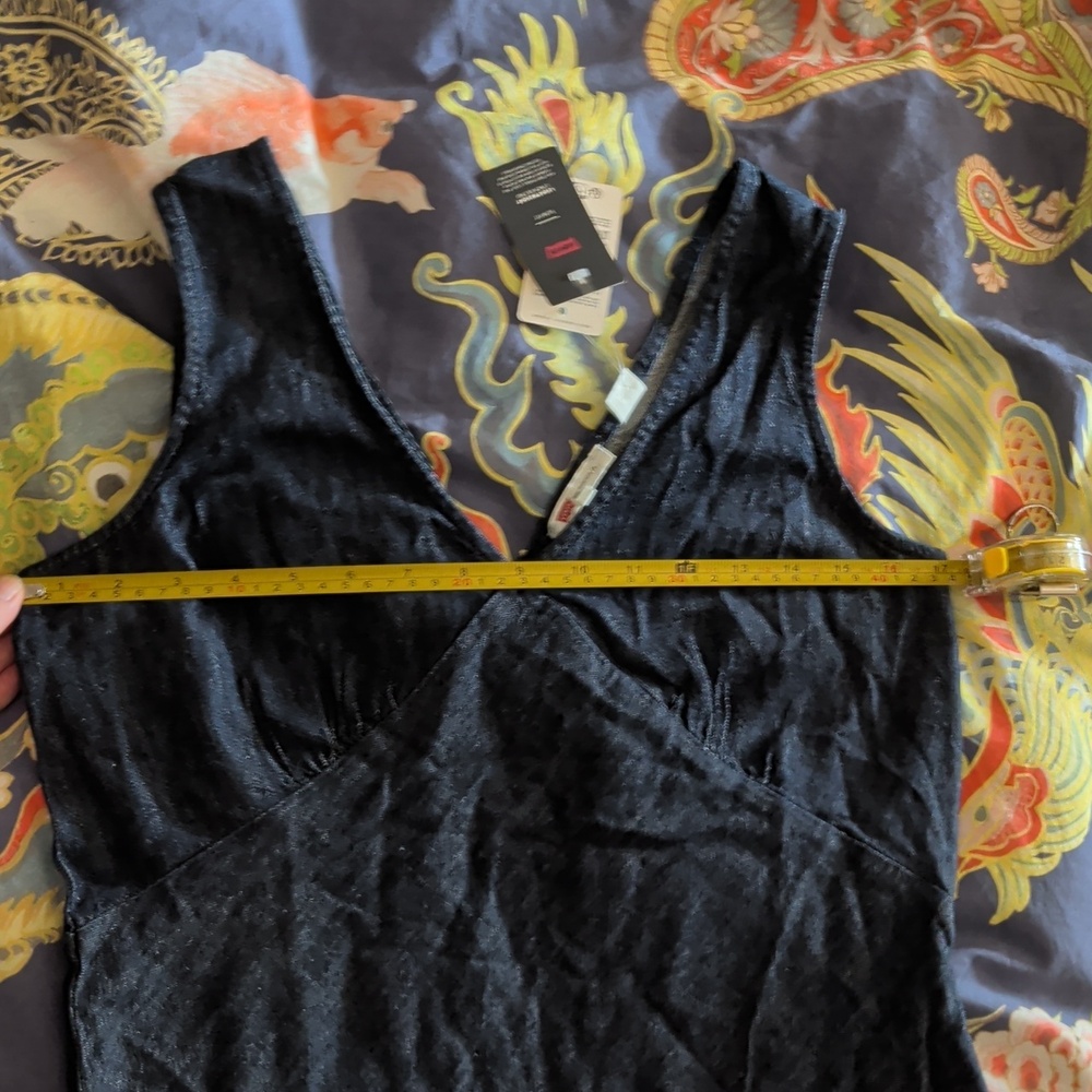 NWT Levi's Atalia Linen+ Denim Midi Slip Dress Dark Blue Size S - Picture 10 of 10